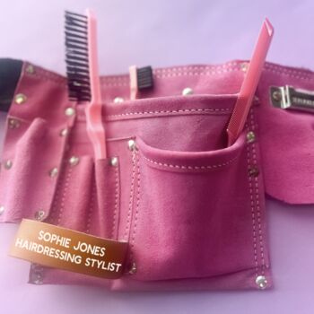 Pink Suede Personalised Leather Tool Belt, 6 of 6