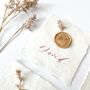 Five Handmade Paper Wax Seal Place Cards, thumbnail 1 of 5