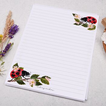 A5 Letter Writing Paper With Ladybird And Flowers, 2 of 4
