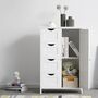 White Wooden Storage Cabinet With Four Drawers, thumbnail 1 of 6