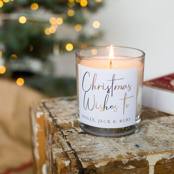 Christmas Wishes Personalised Candle, 2 of 3