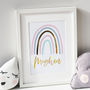 Gold Foil Rainbow Personalised Print, thumbnail 3 of 4