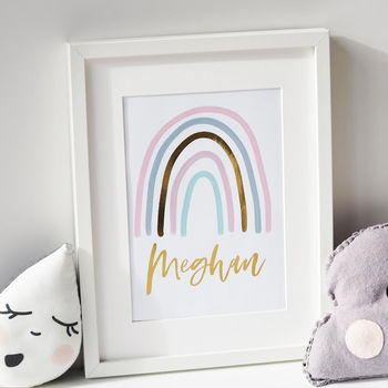 Gold Foil Rainbow Personalised Print, 3 of 4