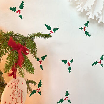 Holly And Berry Christmas Door/Wall Stickers, 5 of 8