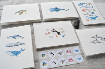 Coastal Animals Card Stationery Set, 4 of 4
