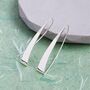 Tapered Bar Sterling Silver Elliptical Hoop Earrings, thumbnail 1 of 12