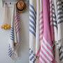 Personalised Cotton Beach Towel And Leather Carrier Strap, thumbnail 7 of 12