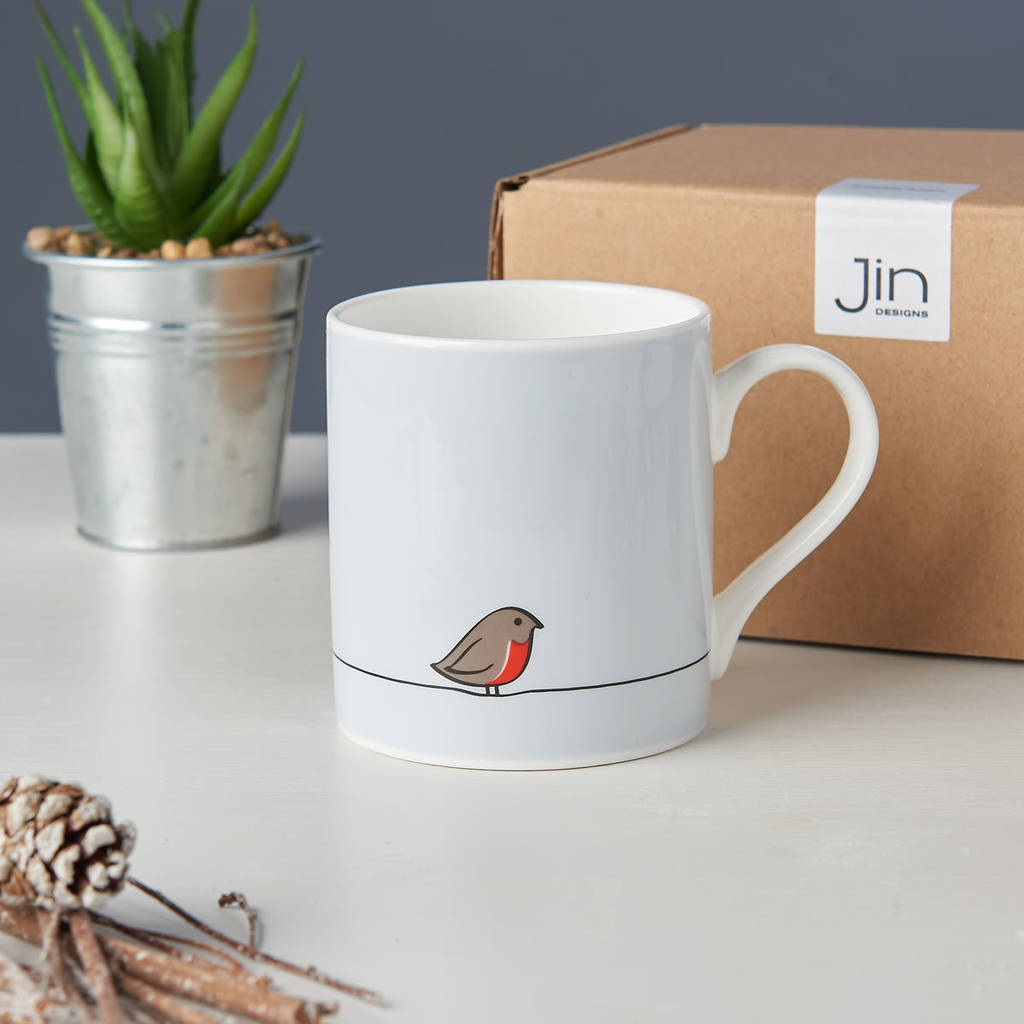 Robin Mug, Fine Bone China By Jin Designs