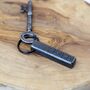 Personalised 6th Anniversary Gift; Forged Dark Iron Bar Keyring, thumbnail 3 of 5