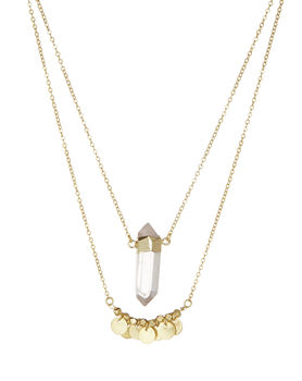 Double Row Gold Boho Crystal Necklace, 3 of 4
