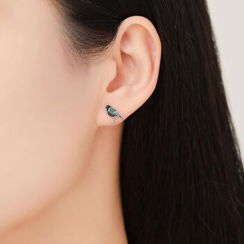 Starling Bird Stud Earrings In Sterling Silver, 6 of 12