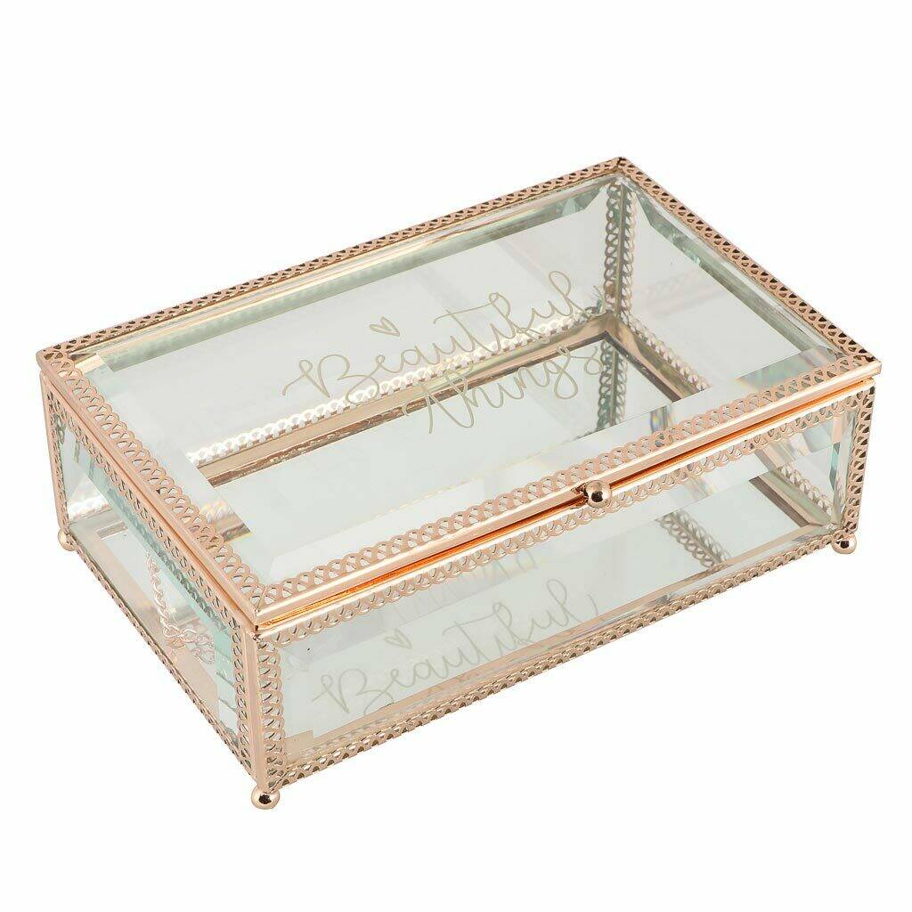 Luxury Personalised Gold Glass Jewellery Box By Dibor