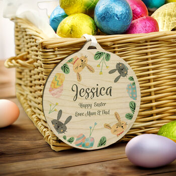 Personalised Easter Bunny Wooden Decoration, 2 of 5