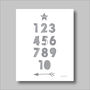Numbers Grey Scandi Nursery Print, thumbnail 2 of 5