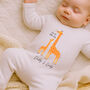 Personalised Our First Father's Day Babygrow Bodysuit Giraffe, thumbnail 1 of 5