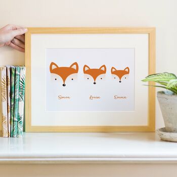 Personalised Fox Family Print, 7 of 8