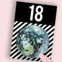 18th Birthday Card With Pvc Disco Ball Coaster, thumbnail 1 of 4