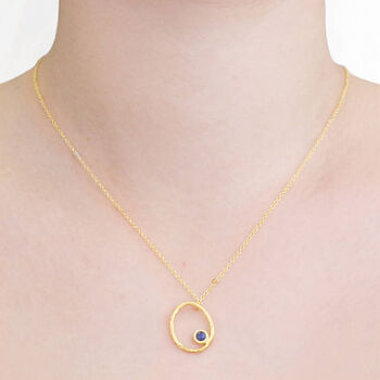 Sapphire September Birthstone Rose Gold Plated Necklace, 4 of 6