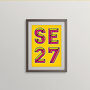 Se27 West Norwood London Postcode Neon Typography Print, thumbnail 4 of 4