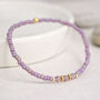 February Amethyst Birthstone Beaded Bracelet, thumbnail 1 of 4