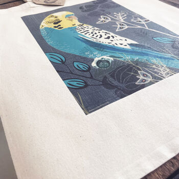 Blue Budgie Tote Bag, 4 of 4