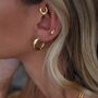 Zoe Triple Crystal Stud Earrings Gold Plated, thumbnail 1 of 3