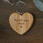 Send With Love 'World's Best Mum' Oak Heart Keyring, thumbnail 1 of 2