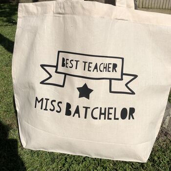 Personalised Best Teacher Tote Bag, 3 of 3