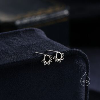 Lace Filigree Tiny Stud Earrings In Sterling Silver, 3 of 11