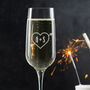 Personalised Carved Heart Champagne Flutes For Couples, thumbnail 1 of 5