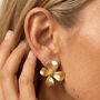 Gold Or Silver Large Flower Earrings, thumbnail 1 of 6
