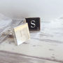 Personalised Silver Letter Tile Cufflinks, thumbnail 1 of 5