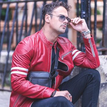 Luxury Leather Sheepskin Racer Biker Jacket, 4 of 6