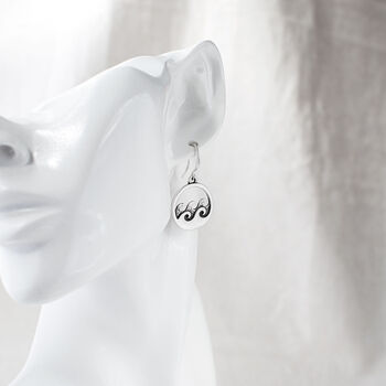 Silver Plated Wave Dangle Earrings, 6 of 7