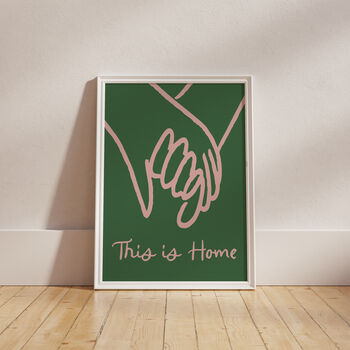 This Is Home Illustrated Holding Hands Print, 2 of 9