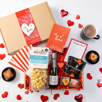'With Love' Popcorn, Chocolate And Prosecco Hamper, 2 of 3