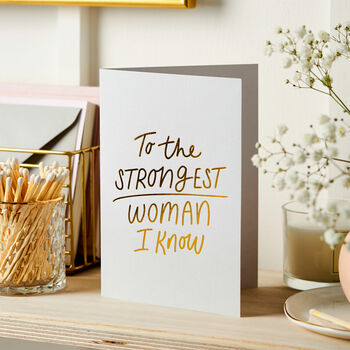 Strongest Woman Foil Embossed Card, 5 of 6