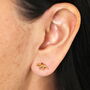 Set Of Four Sculpted Dinosaur Stud Earrings In Gold Plating, thumbnail 4 of 6
