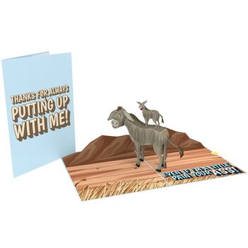 Pain In The Ass! Fun Fathers Day Card W 3D Pop Up Donkeys, 7 of 11