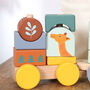 Animal Wooden Train Toy With Personalised Bag, thumbnail 2 of 4