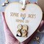 Personalised Twins Naming Day Or Christening Heart, thumbnail 5 of 7