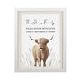 Personalised Highland Cow White Poster Frame, thumbnail 4 of 4