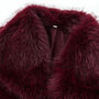 Faux Burgundy Fur Jacket, thumbnail 3 of 4