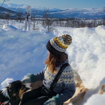 Midnight Sun Nordic Knit Reflective Super Bobble Hat, 3 of 4