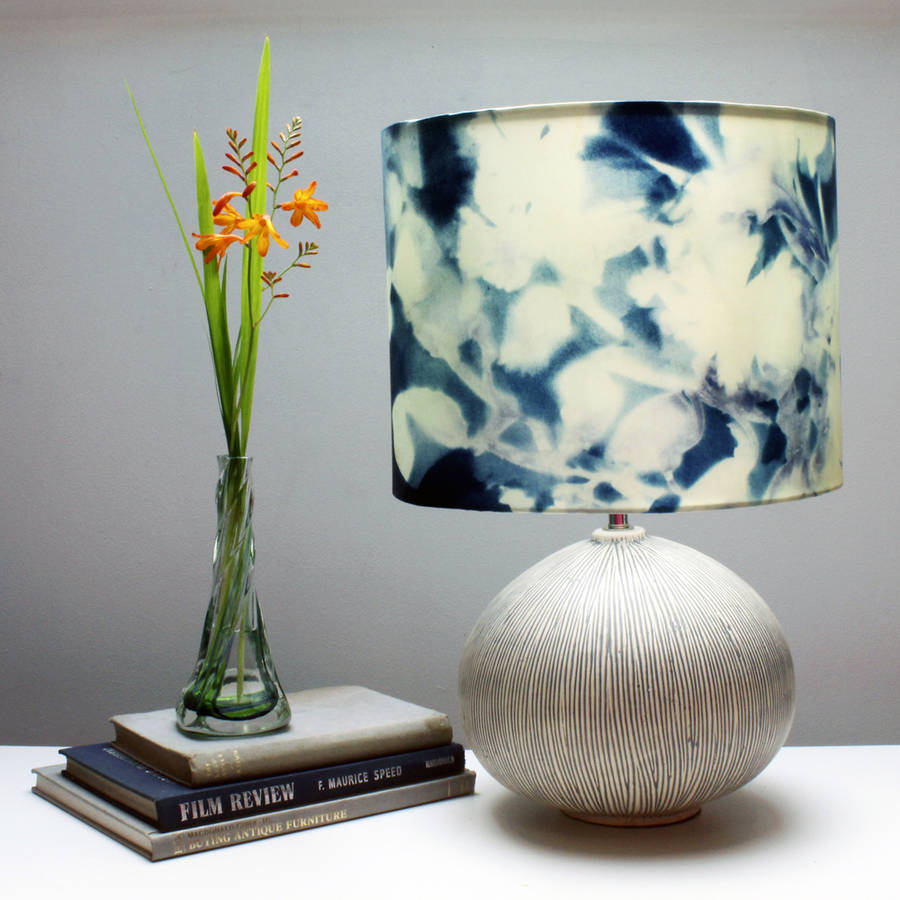 Floral Cyanotype Botanical Print Lampshade By Terrarium Designs