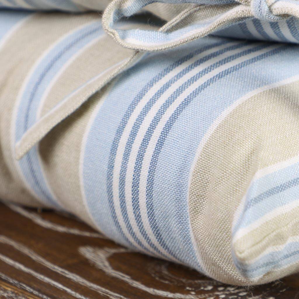 Millstone Blue Striped Garden Seat Pads By Dibor