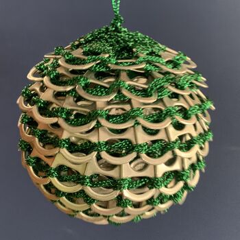 Christmas Tree Bauble Decoration Hand Made Ring Pulls, 12 of 12