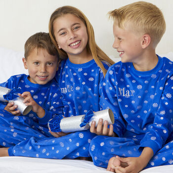 Children's Personalised Christmas Snowflake Pyjamas, 7 of 10