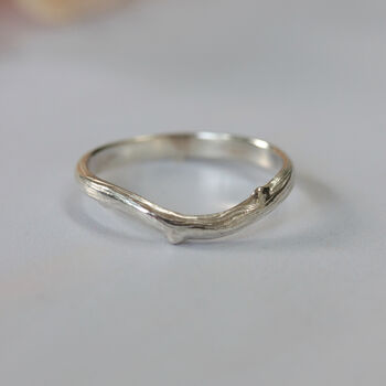 Silver Curved Rowan Twig Ring, 4 of 6