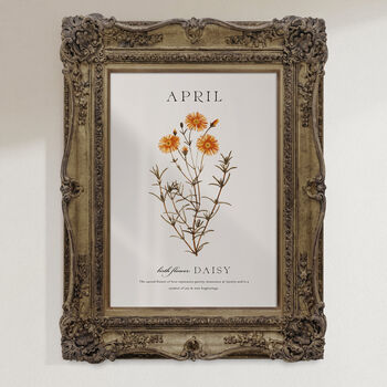 Birth Flower Wall Print 'Daisy' For April, 5 of 9